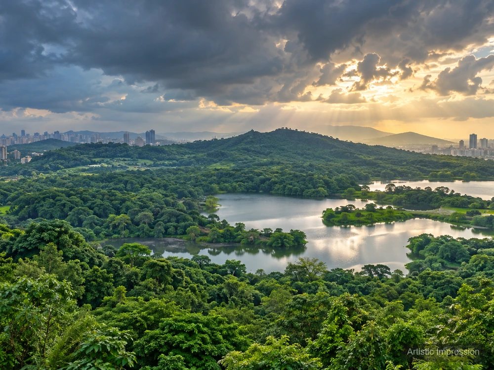 Evening view — Godrej Hillside Vikhroli