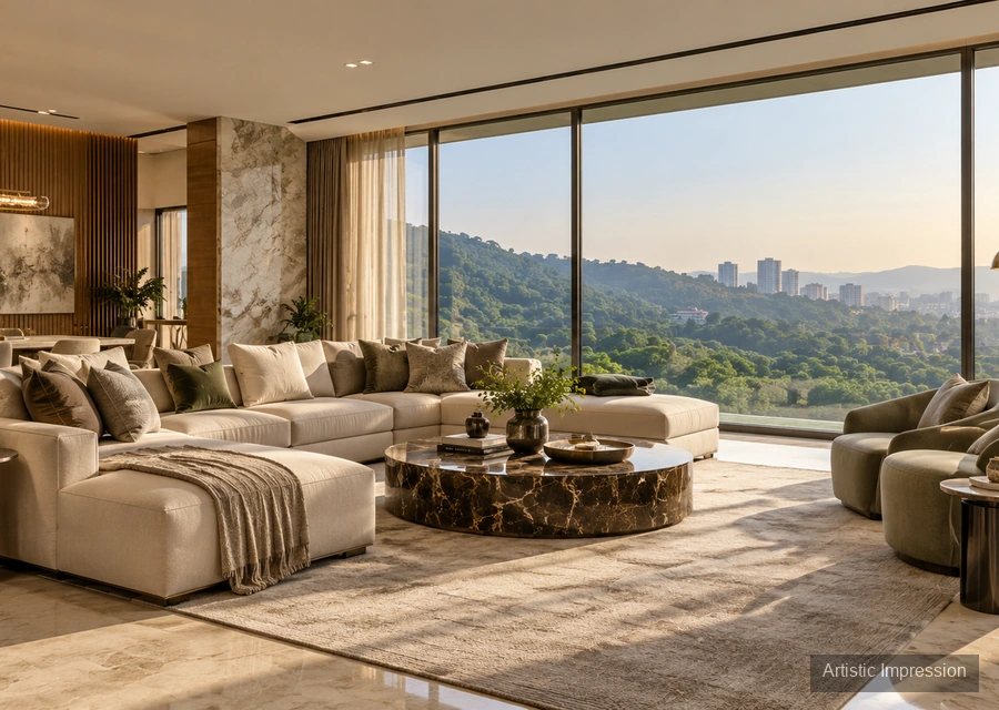 Living terrace — representative image, Godrej Hillside Vikhroli 3 BHK residence
